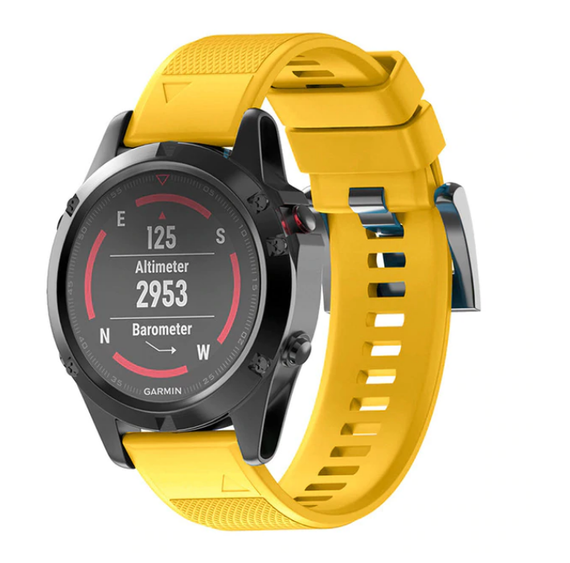 Силіконовий ремінець Primo для годинника Garmin Fenix 3 / 3HR / Fenix 5X / 6X - Yellow | Зображення 1