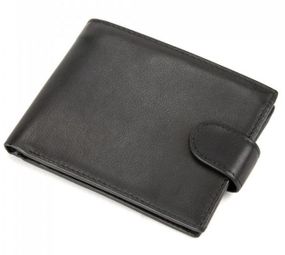 Кожаное мужское портмоне Tiding Bag, черный