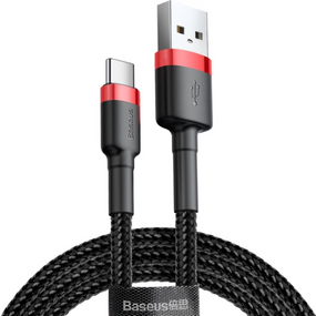 Кабель USB Type-C BASEUS CATKLF-B91 Cafule 3,0A 1м червоний/чорний