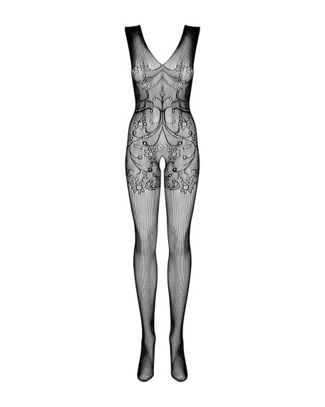 (SALE) Бодістокінг Obsessive Bodystocking F234 S/M/L, абстрактний малюнок, глибоке декольте sexstyle | Зображення 5