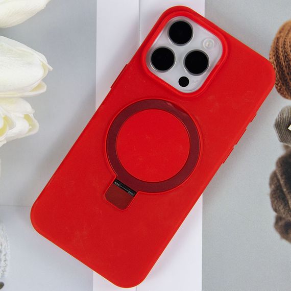 Чохол Silicone Case Full Protective NO LOGO with Ring для Apple iPhone 16 Pro (6.3") Red | Зображення 2