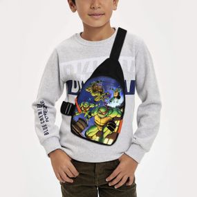 Сумка через плече дитяча Черепашки-ніндзя 29х17 см сумка слінг для хлопчика (02276)