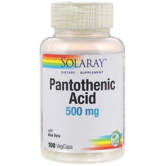 Пантотенова кислота Solaray Pantothenic Acid 500 mg 100 Veg Caps SOR-04380