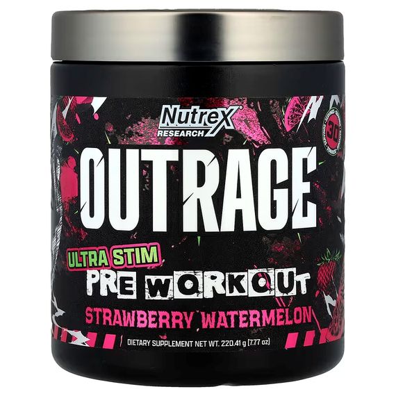 Передтренувальний комплекс Nutrex Outrage Ultra Stim Pre Workout 220,41 г, Strawberry-Watermelon