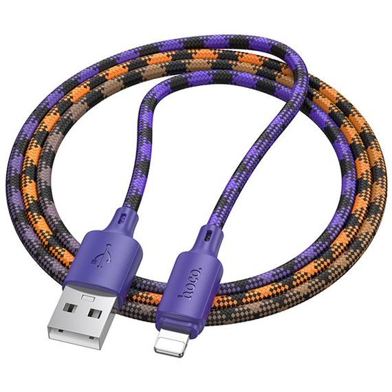 Дата кабель Hoco X116 Meridian USB to Lightning 2.4A (1m) Gradient Purple Mix | Зображення 1