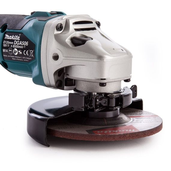 Шліфмашина кутова акумуляторна Makita DGA506Z (125 мм, 8500 об/хв, BL, LXT, без акумуляторів та зарядного пристрою) | Зображення 3