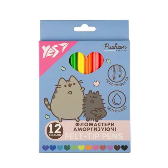 Набор фломастеров амортизирующих YES Pusheen 650581 12 цветов