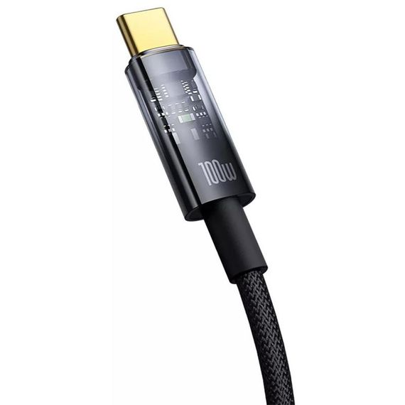 Дата кабель Baseus Explorer with Auto Shutdown Type-C to Type-C 100W (1m) (P103197031) Cluster Black | Зображення 2