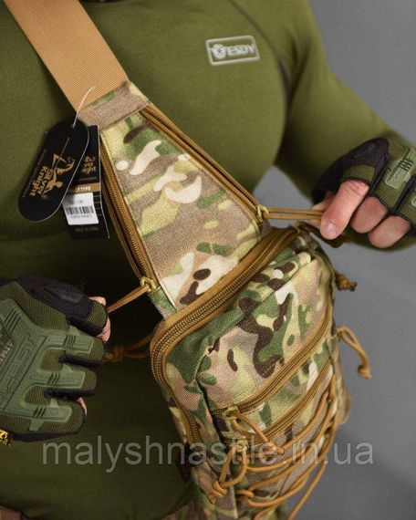 Сумка-слинг тактическая с одной лямкой SILVER KNIGHT мультикам  ВТ1023 | Зображення 4