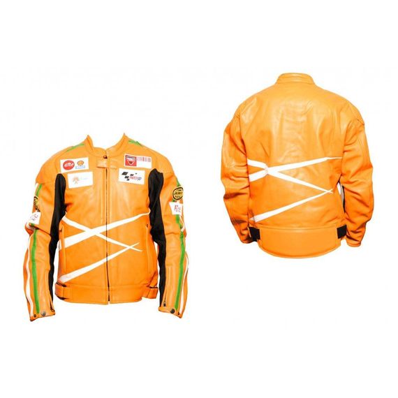 Мотокуртка кожзам size: L помаранчева