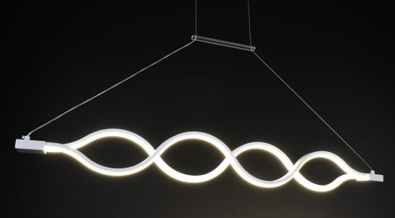 Люстра світлодіодна підвісна LED світильник для квартири на стелю лед 27438 Білий 30-110х6х102 см. | Зображення 4