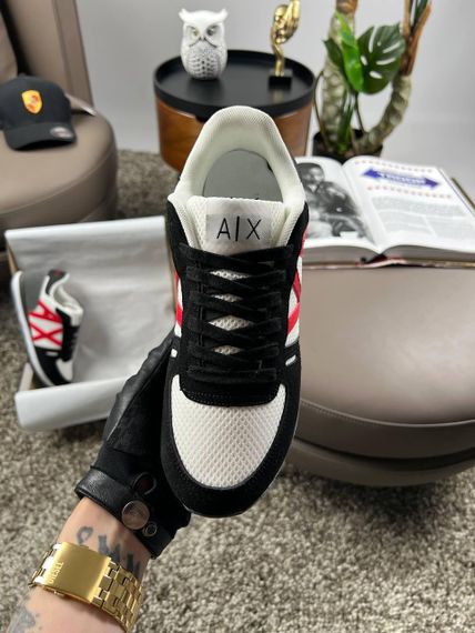 Мужские кроссовки  Armani Exchange Black White Red весна / лето / осень A4139 42 26 | Зображення 9