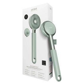 Звуковая светодиодная щетка для всего тела GESKE Sonic LED Full-Body Brush&Intensive Exfoliator 9в1 aquamarine, Зеленый
