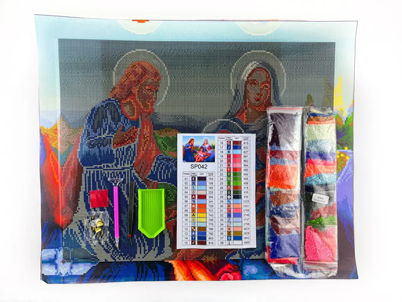 Алмазна мозаїка Ікона Свята родина 40х50 см ColorArt  SP042 | Зображення 2