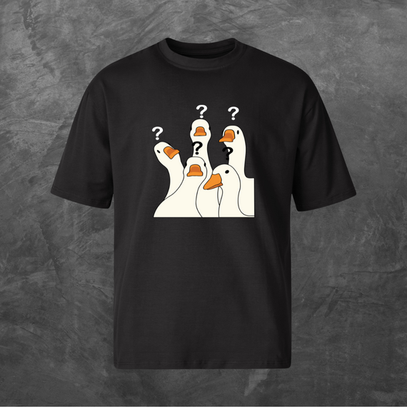 Футболка унісекс з принтом Гусі гусаки Оверсайз чорна S