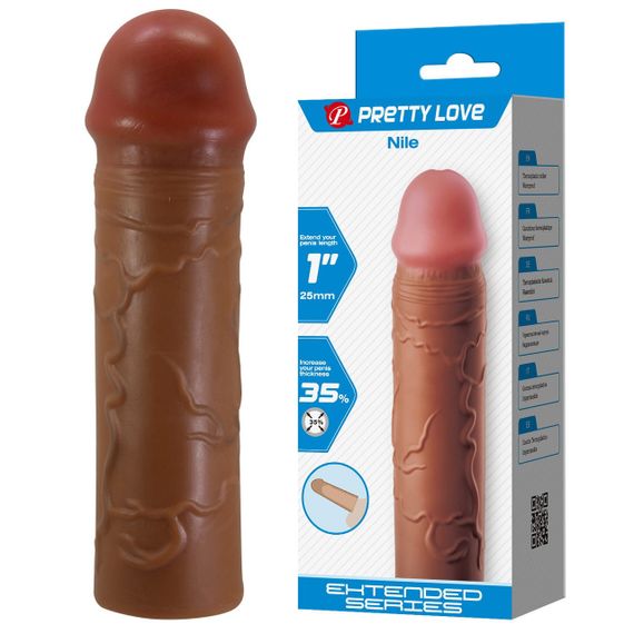 Подовжуюча насадка презерватив Pretty Love - Nile 1" Brown, BI-026252-1 Sex Aura | Зображення 1
