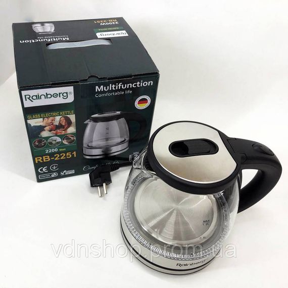 Электрический чайник с современным дизайном, Чайник электро подсветка, Электрочайник для дома красивый JP-82 | Зображення 1