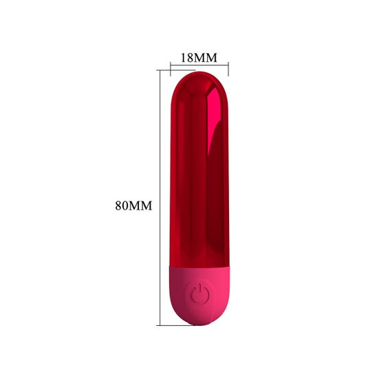 Вібропуля 10 вібрацій PRETTY LOVE Kiwi глянсова, червона, 8 х 1.8 см Sex Aura | Зображення 7