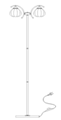 Торшер LK-736F/2 E27 WH+FG