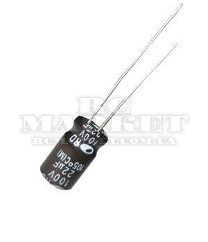 22mkf - 100v  RD 6,3*11  SAMWHA, 105°C конденсатор електролітичний | Зображення 1