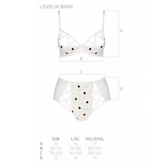 Еротичний комплект з малюнком Passion LOVELIA BIKINI L/XL, white | Зображення 4