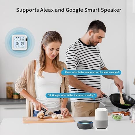 Датчик температуры eMylo WiFi s16 , гигрометр, умный термометр с приложением Smart App и регистратором данных, комнатный термометр чёрный | Зображення 4