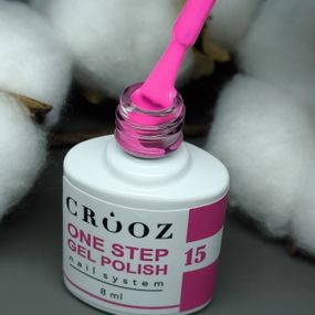 Однофазный гель лак Crooz One Step Gel Polish №15 (сияющий неон з малиновым настроем) 8мл