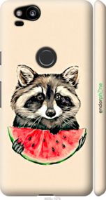 Чохол на Google Pixel 2 Єнотик з кавуном "4605m-1075-2448"