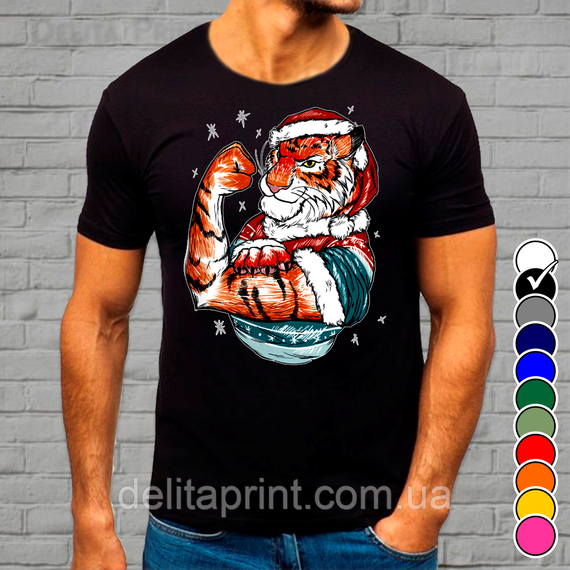 Футболка з новорічним принтом "Круті НГ Тигр" Family Look Новий Рік