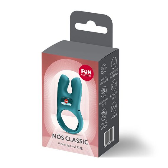 Ерекційне віброкільце з подвійною стимуляцією клітора Fun Factory NŌS CLASSIC Bottle Green, 2 мотори | Зображення 7