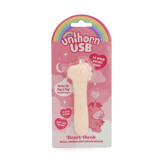 Вібратор-єдиноріжка Unihorn USB Bullet – Heart Throb, віброкуля, USB-зарядка, 10 режимів sexstyle | Зображення 5