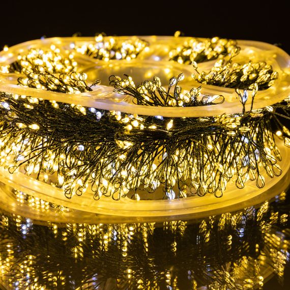 Новорічна гірлянда кімнатна роса Хвойна лапа 50 м 1500 LED зелений провід Жовте сяйво D1500L50MGY | Зображення 7