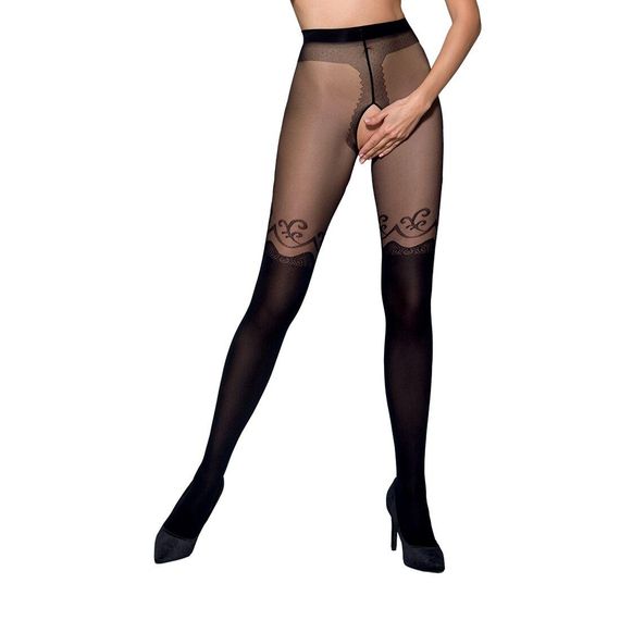 Колготки с открытым доступом Passion TIOPEN 012 black 5 (20/40 den), двойная плотность