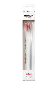 Зубна щітка Tello 3940 Medium White, d 0.15mm, червона