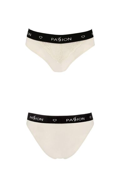 Трусики з широкою гумкою і мереживом Passion PS001 PANTIES L, ecru Sex Aura | Зображення 1
