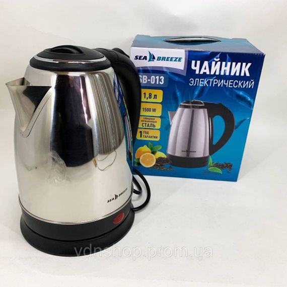 Потужний побутовий електрочайник SeaBreeze, Потужний чайник для кип'ятіння, Надійний електричний чайник YC-72 | Зображення 1