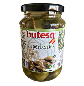 Каперси мариновані консервовані Caperberries Hutesa, 350 г у скляній банці, Іспанія