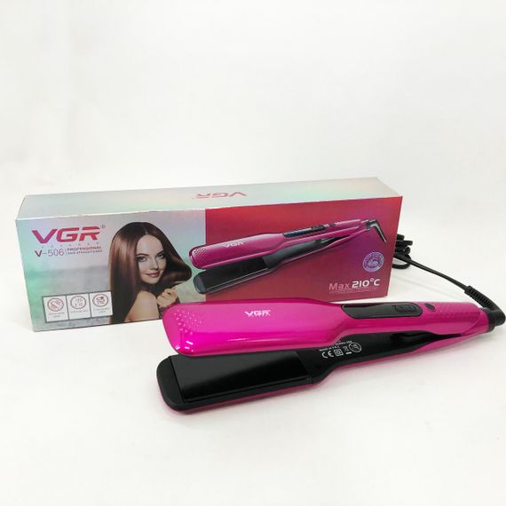 Широка праска для випрямлення волосся VGR V-506 потужністю 55 Вт з LED дисплеєм 130-210 градусів рожевий | Зображення 3