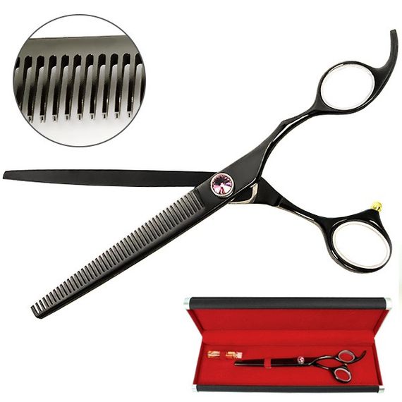 Ножиці філірувальні для стрижки собак Davis Majutsu Titanium Thinning, 17.8 см