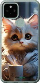 Чохол на Google Pixel 5 Білий кіт "5646u-2044-2448"