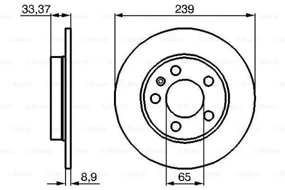 Диск гальмівний VW GOLF, SKODA OCTAVIA, BOSCH (0986478481) | Зображення 4