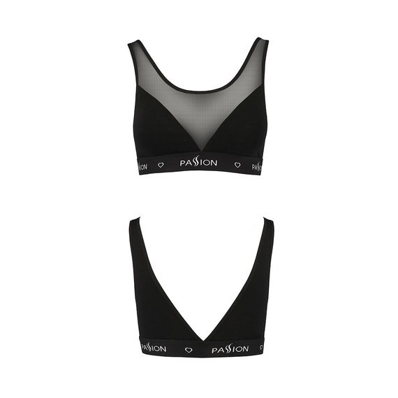 Топ з прозорою вставкою Passion PS002 TOP S, black | Зображення 4