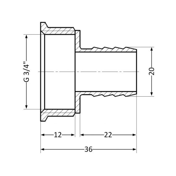 Штуцер Thermo Alliance Standart 20х3/4" ВР SD4262020 | Зображення 1