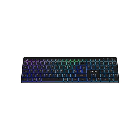 Клавіатура Canyon HKB-W11 Slim Dual Mode Wireless/Bluetooth RGB UA Black (CNS-HBTK11B) | Зображення 2