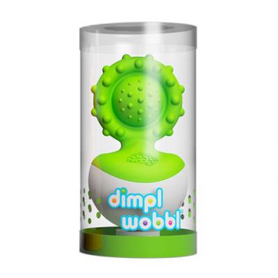 Погремушка Fat Brain Toys прорезыватель-неваляшка dimpl wobl зеленый (F2173ML) | Зображення 1