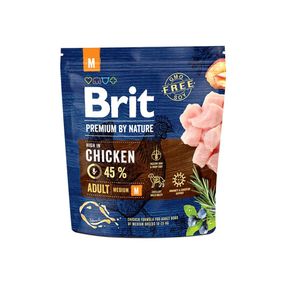 Корм сухий Brit Premium Dog Adult M для дорослих собак середніх порід вагою 10-25 кг з куркою 1 кг