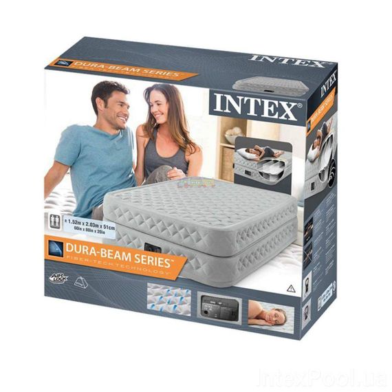 Двоспальне надувне ліжко Intex 64490, 152 х 203 х 51 см, вбудований електричним насосом. | Зображення 2