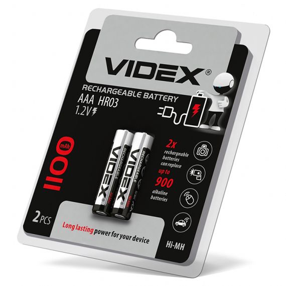Акумулятори Videx HR03/AAA 1100mAh double blister/2шт | Зображення 1