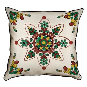 Подушка з мішковини Квіткова зірка 45x45 см (45PHB_TR007)