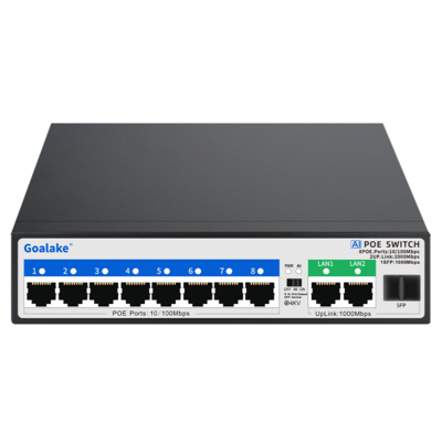 POE-комутатор з гігабітним Uplink-портом (8FE + 2G + 1 SFP-порт) POE308G**